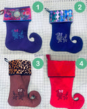 Poodle Christmas Stocking - Handmade Cotton Quilted Dog Lover Holiday Decor