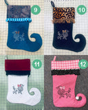 Poodle Christmas Stocking - Handmade Cotton Quilted Dog Lover Holiday Decor