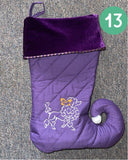 Poodle Christmas Stocking - Handmade Cotton Quilted Dog Lover Holiday Decor